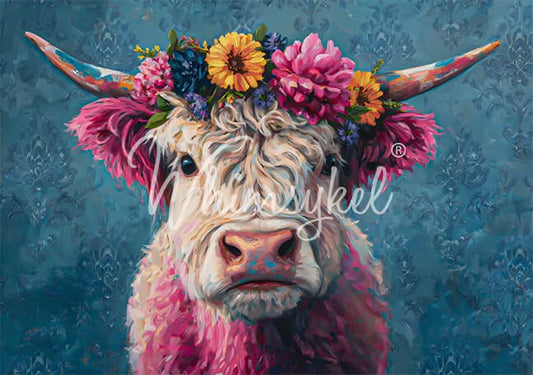 Whimsykel Decoupage Paper - Magenta Moo