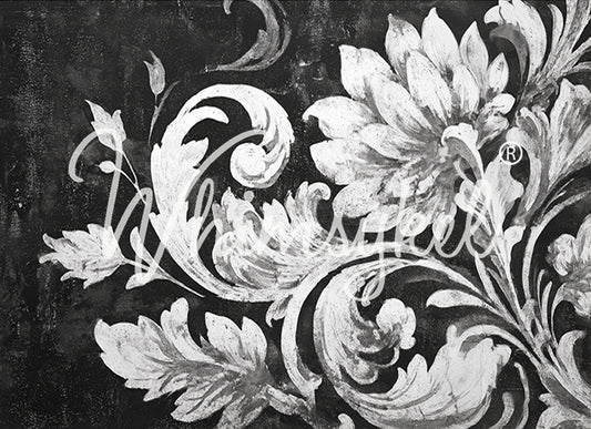 Whimsykel Decoupage Paper - Noir Brocade REVERSE