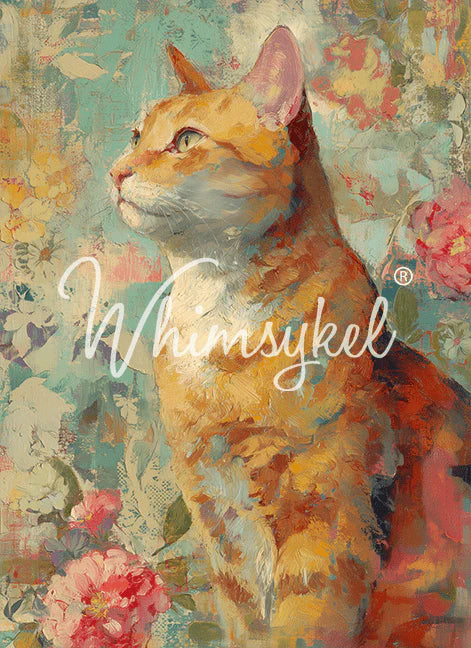 Whimsykel Decoupage Paper - Orange Tabby