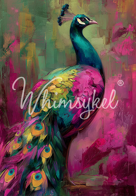 Whimsykel Decoupage Paper - Regal Confidence Peacock