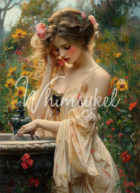 Whimsykel Decoupage Paper - Rosewater Fountain