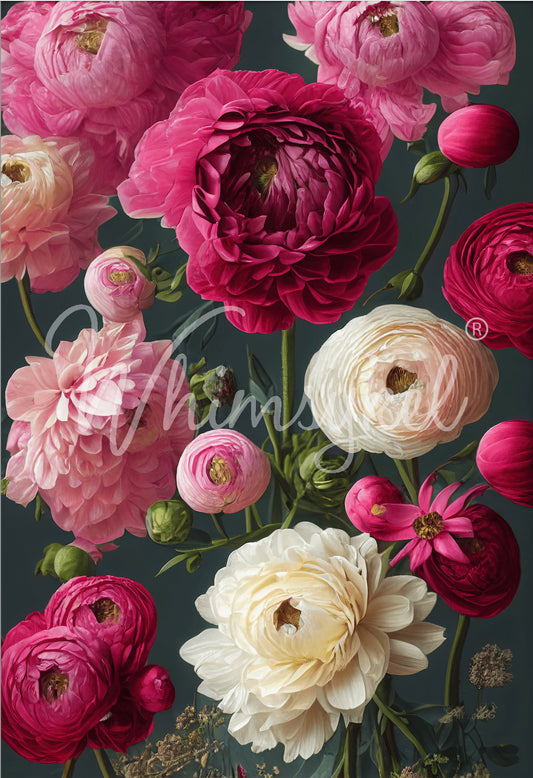 Whimsykel Decoupage Paper - Wall Bouquet of Roses