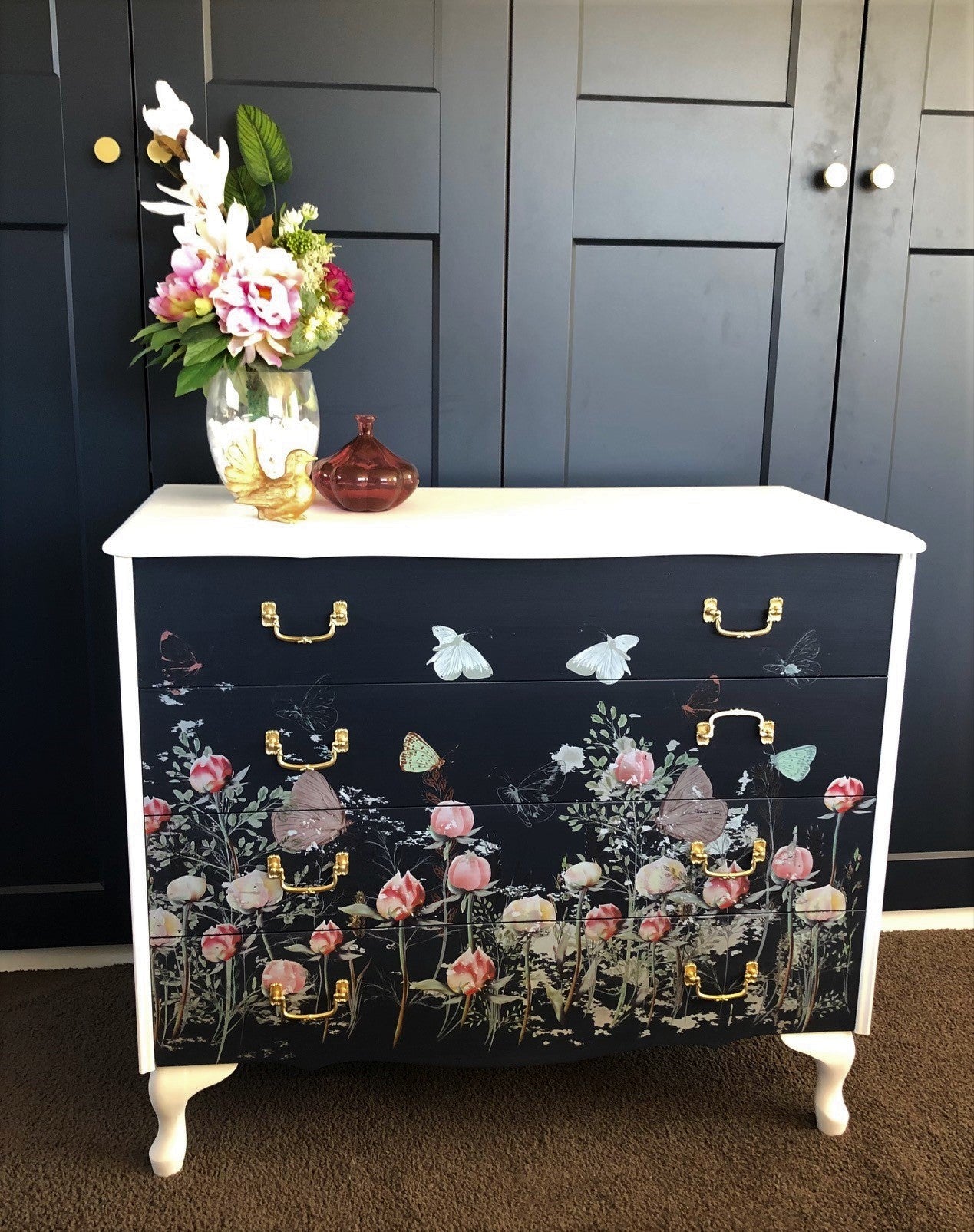 Restyled Furniture Studio Yarra Valley Melbourne Australia Hokus Pokus Décor Weaves and Transfers Peony Fields